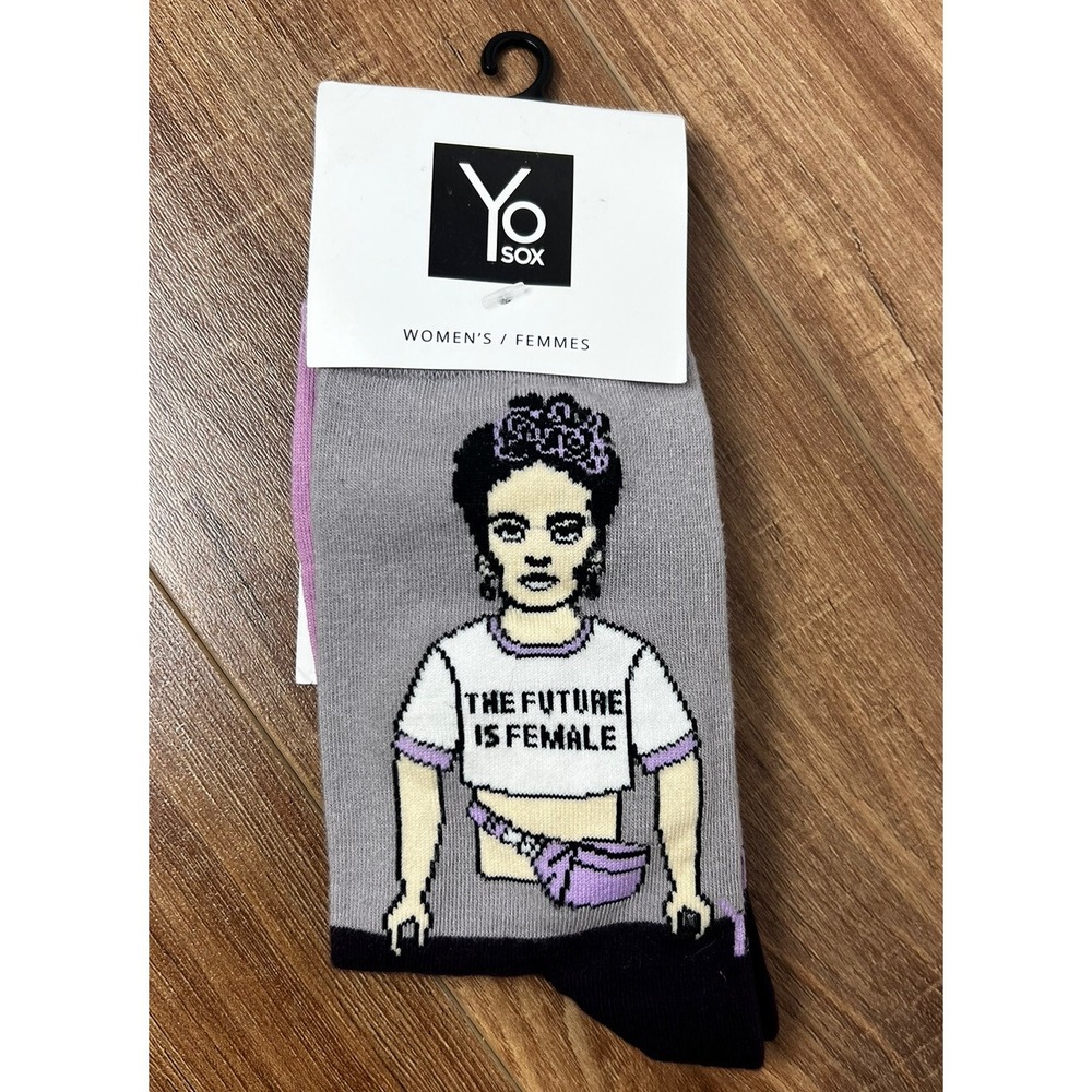 Yo Sox womens "The Future‎ Is Female" NEW Purple